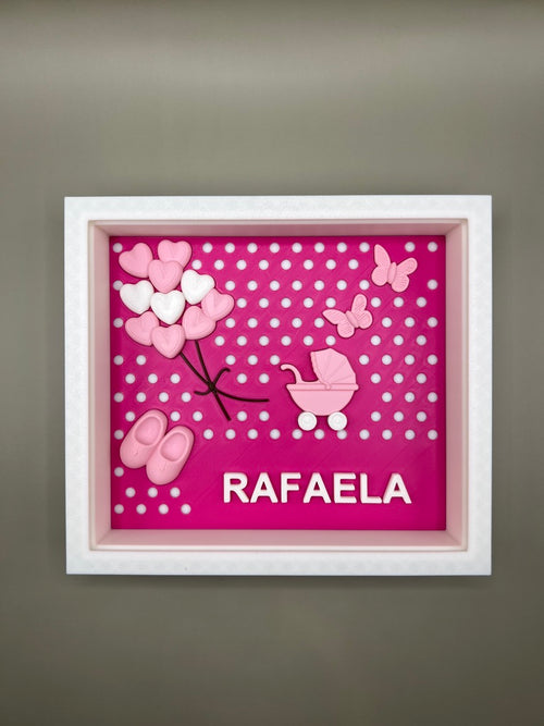 Custom Baby Name Frame - Personalized 3D Printed Nursery/Bedroom Decor | Newborn Gift | Baby Shower Present | NZ Made