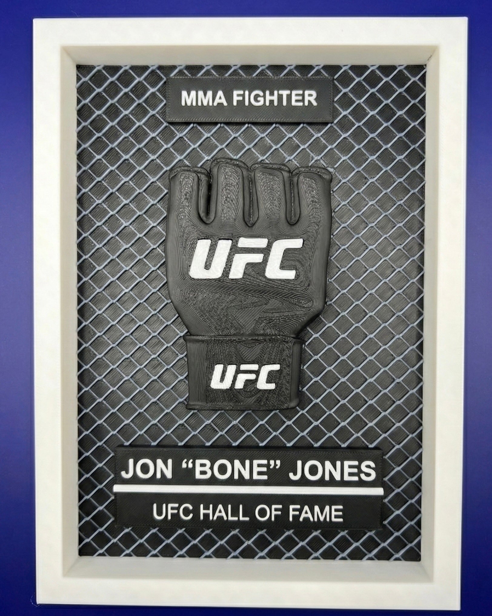 Custom MMA Frame - Personalized 3D Printed Fight Fan Display | MMA Gift | Gym Room Decor | NZ Made