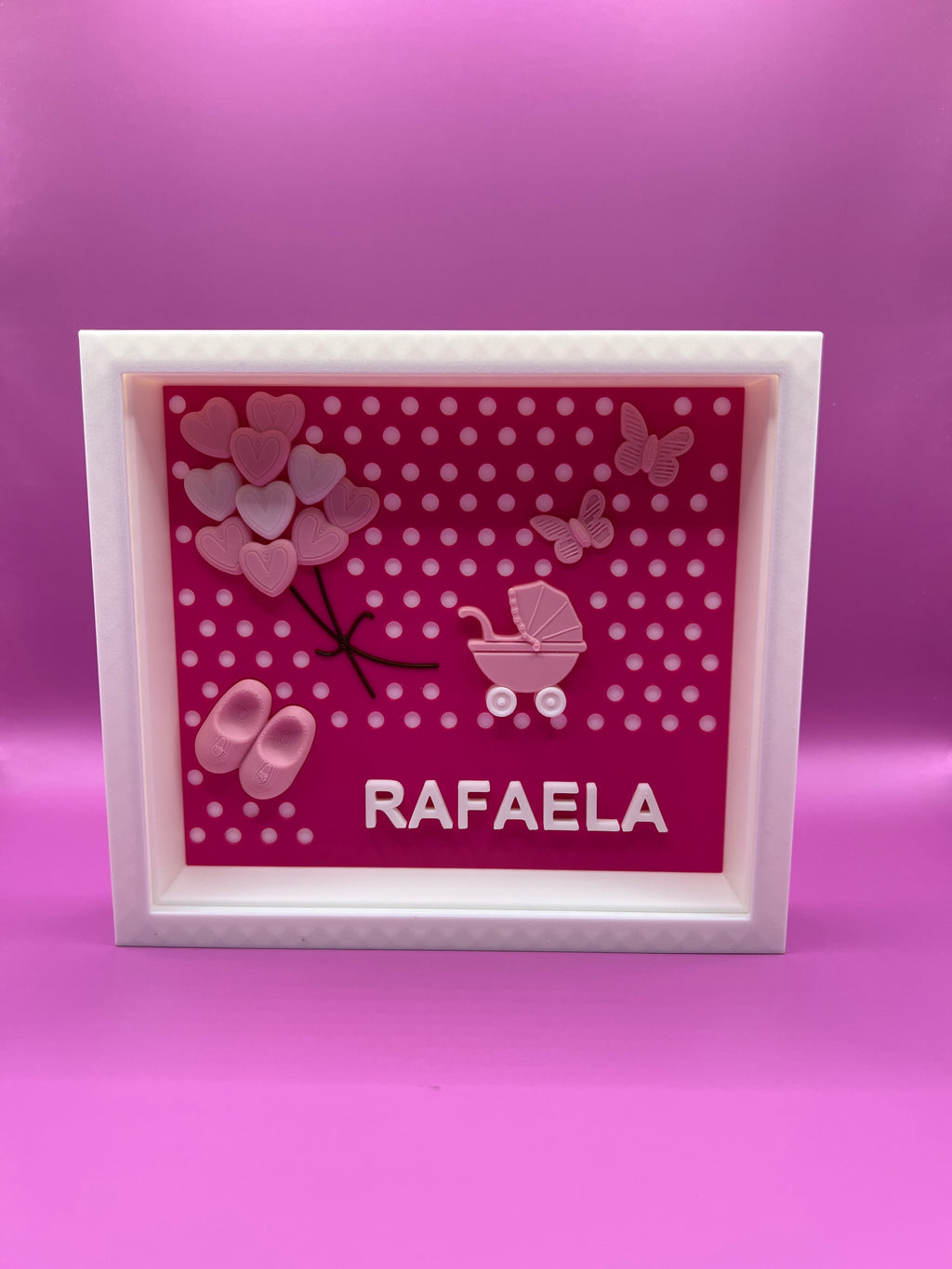 Custom Baby Name Frame - Personalized 3D Printed Nursery/Bedroom Decor | Newborn Gift | Baby Shower Present | NZ Made