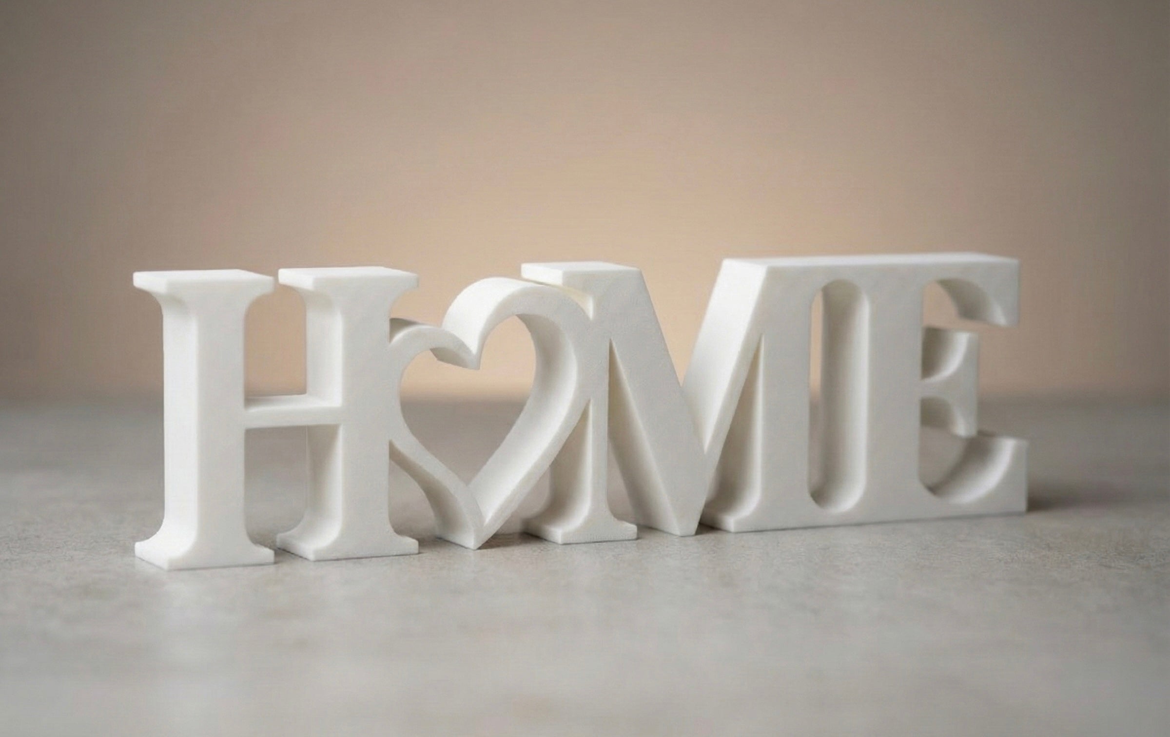 The Modern "HOME" Typography Sculpture | 3D Printed Decor