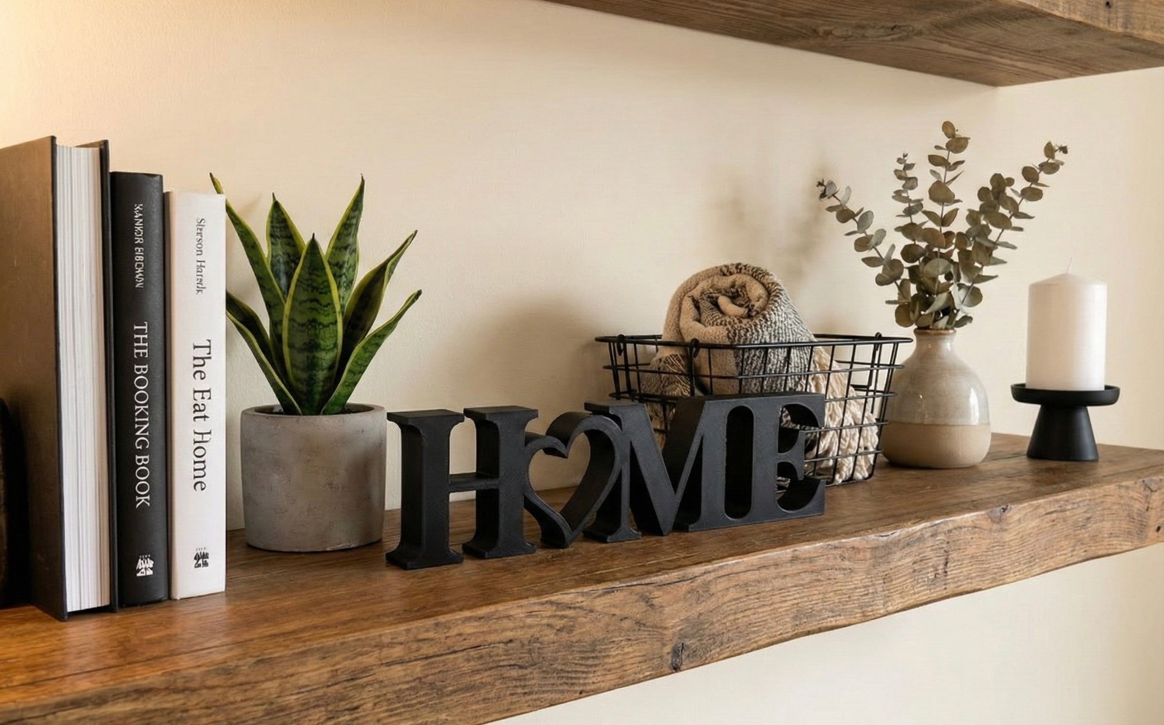 The Modern "HOME" Typography Sculpture | 3D Printed Decor