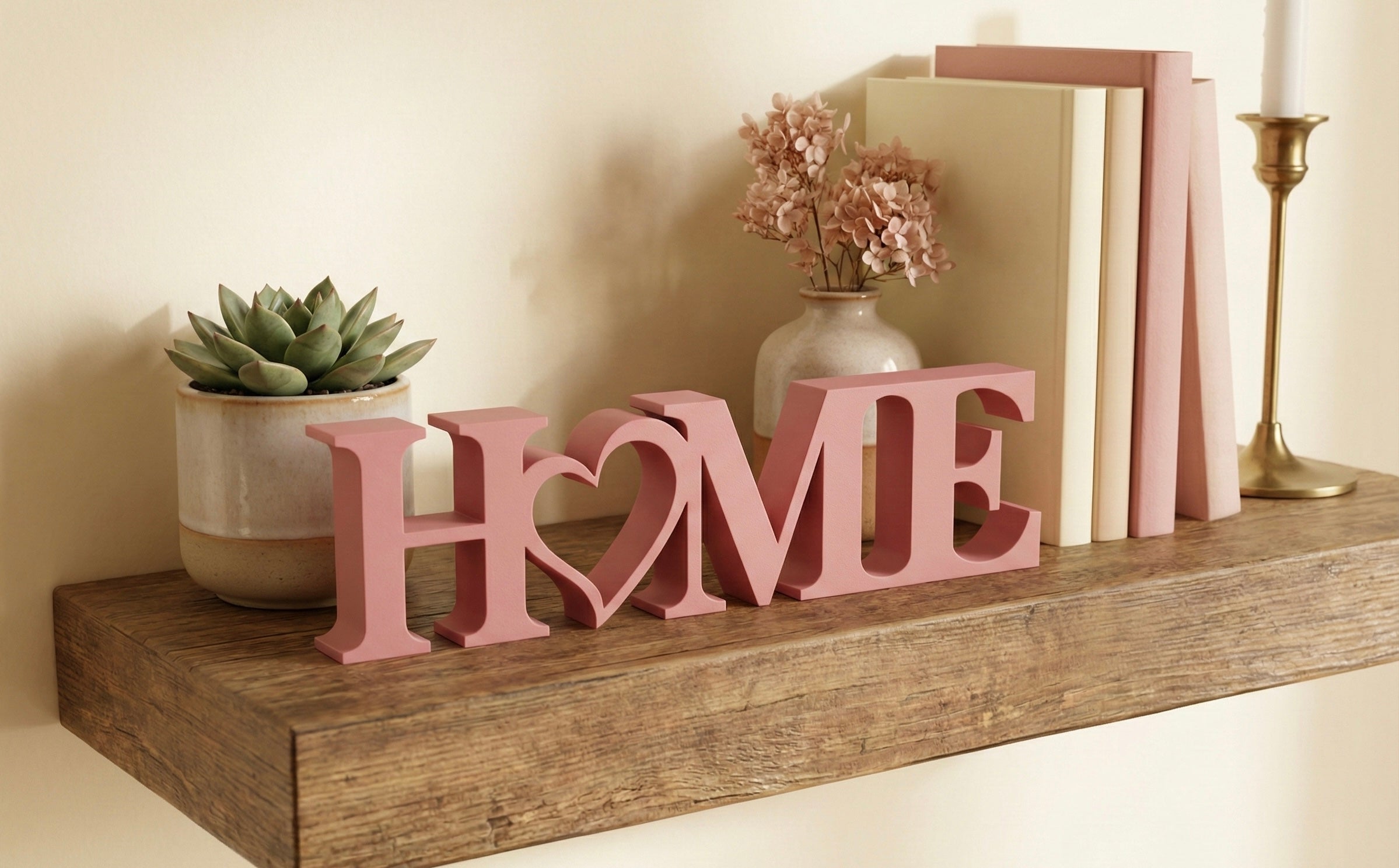 The Modern "HOME" Typography Sculpture | 3D Printed Decor